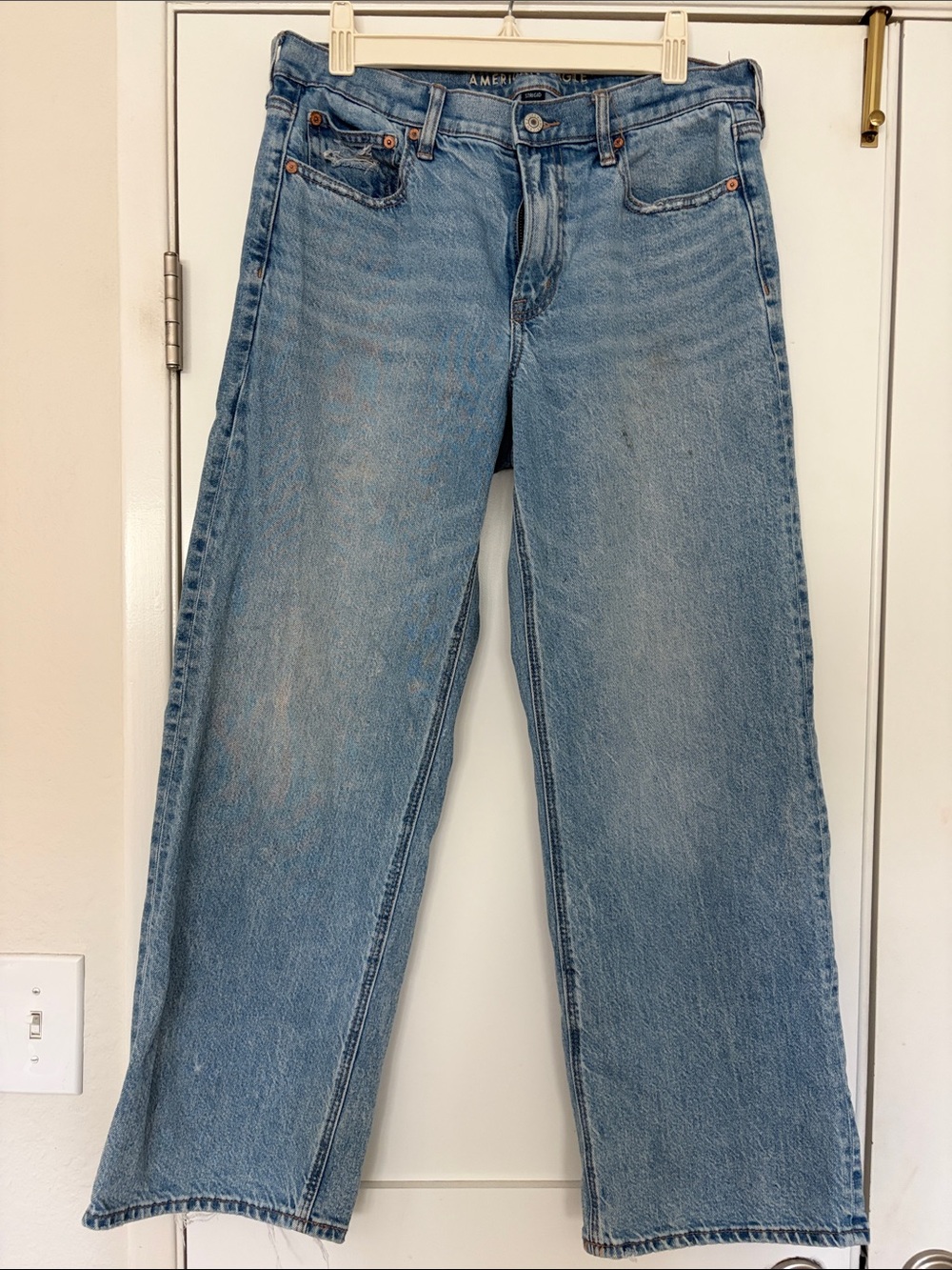 American Eagle Outfitters Light Blue Straight-Leg Jeans